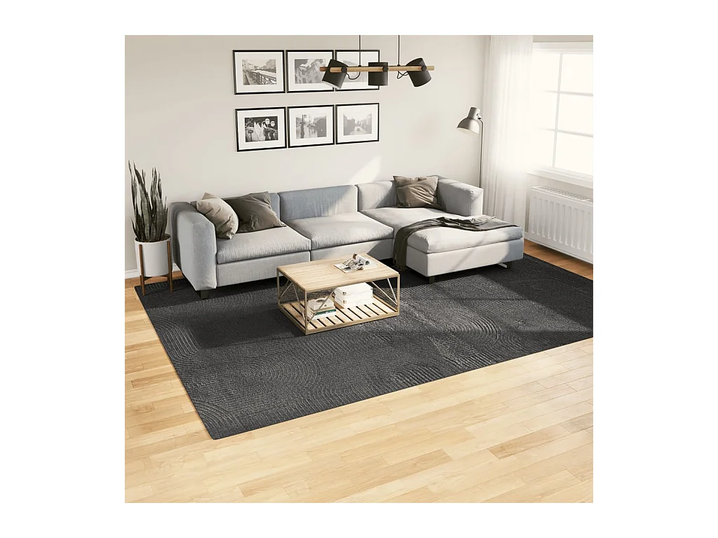 IZA kortpolig Scandinavisch vloerkleed in antraciet 240x340 cm