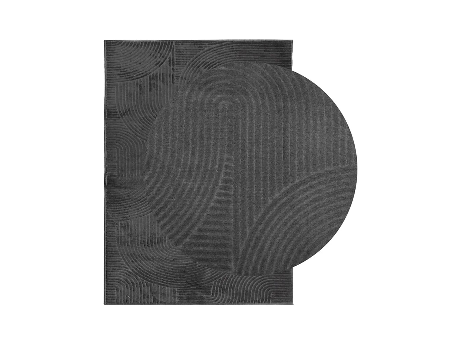 IZA kortpolig Scandinavisch vloerkleed in antraciet 240x340 cm