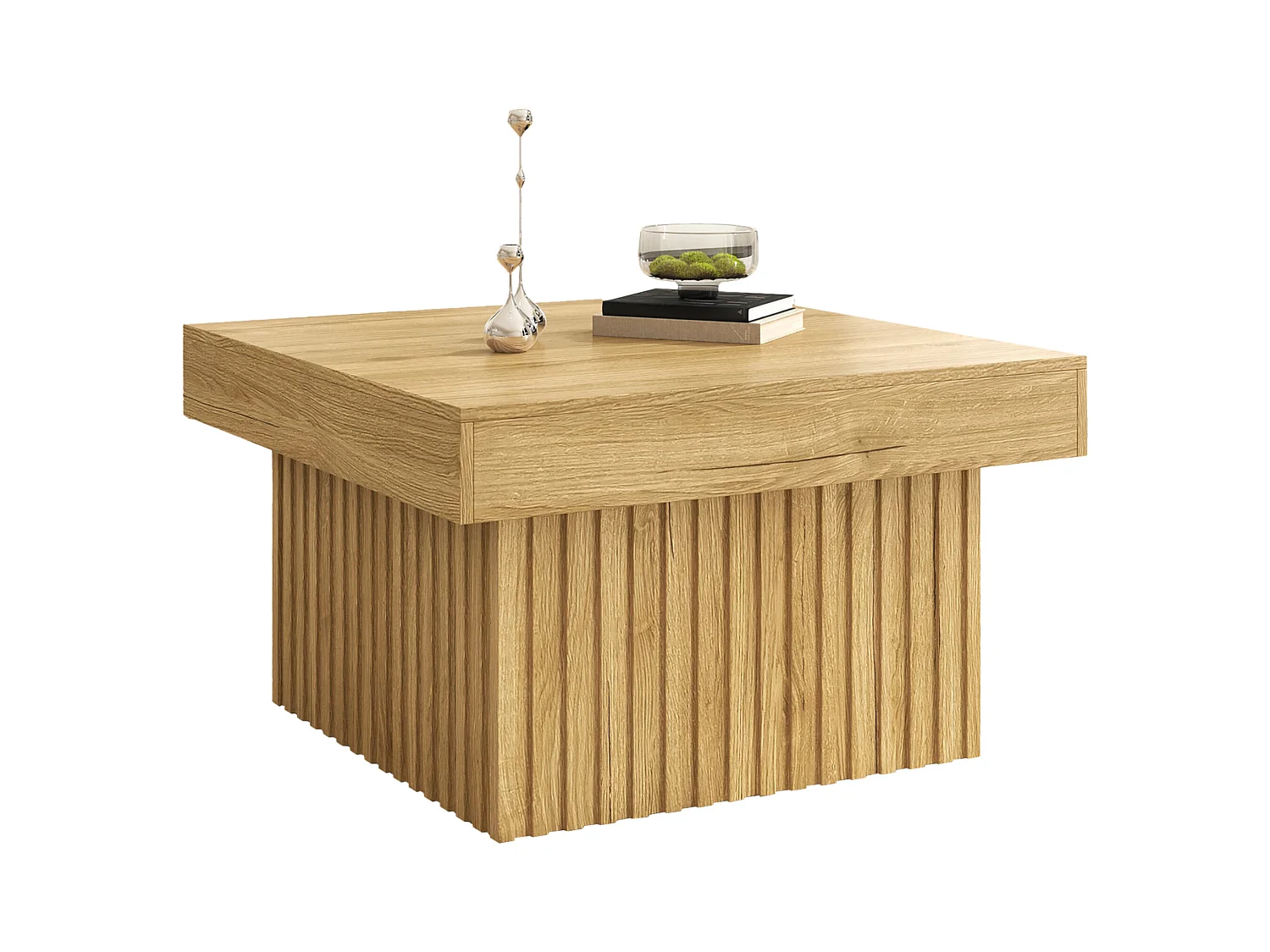 Elegante houten salontafel - 79 x 79 x 46 cm - modern design - MDF + spaanplaat - naturel