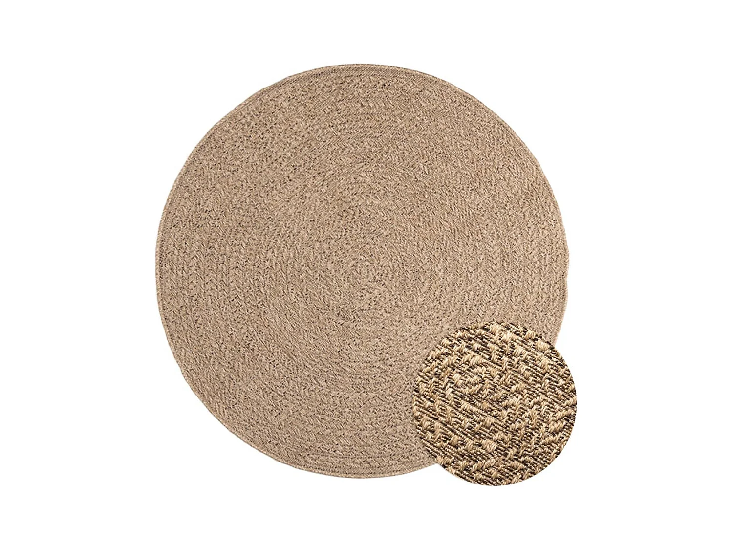 Alfombra de 120 cm con aspecto de yute, para interior y exterior