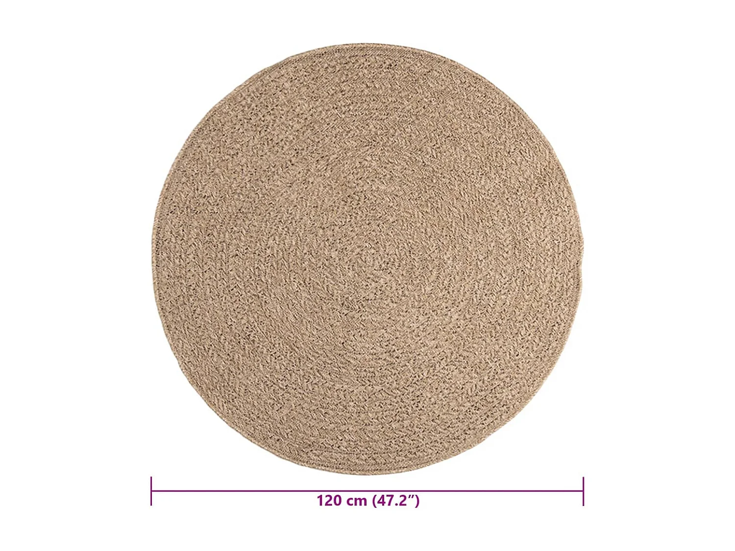 Alfombra de 120 cm con aspecto de yute, para interior y exterior