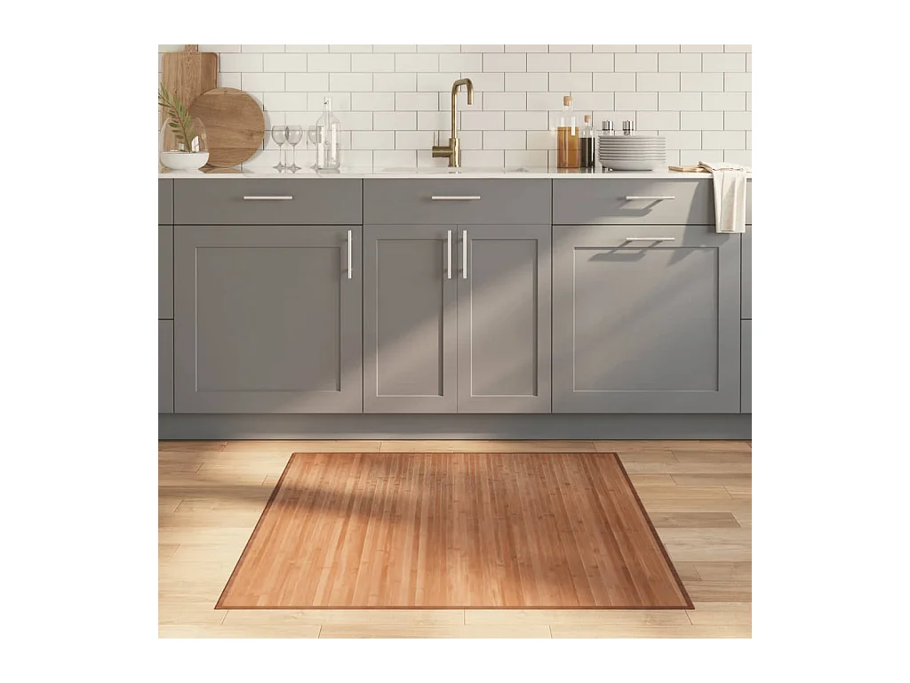 Tapis carré naturel 100x100 cm bambou