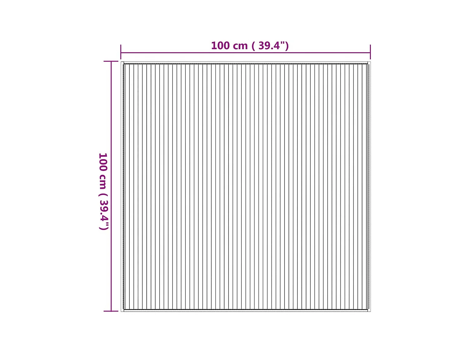 Tapis carré naturel 100x100 cm bambou