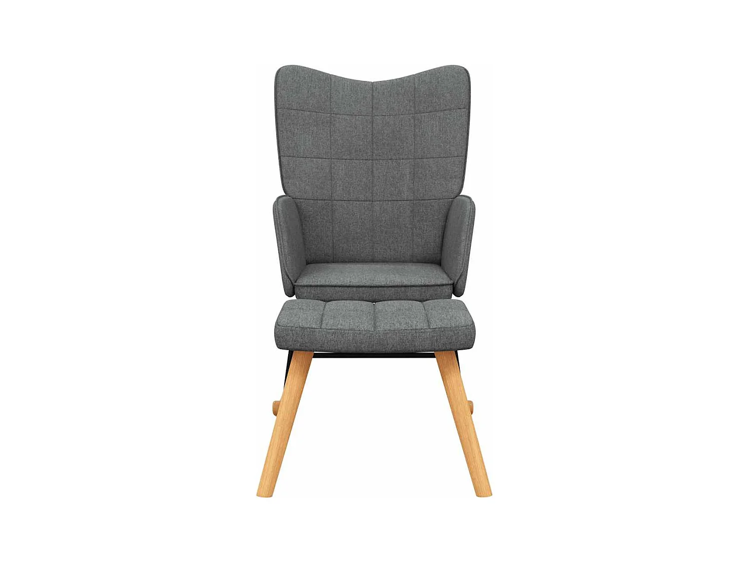 Schommelstoel met kruk Donkergrijze stof