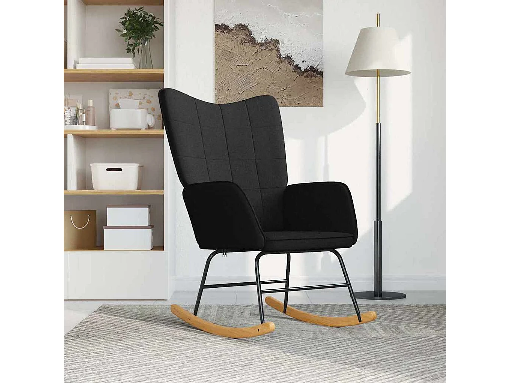 Sedia a dondolo in tessuto nero