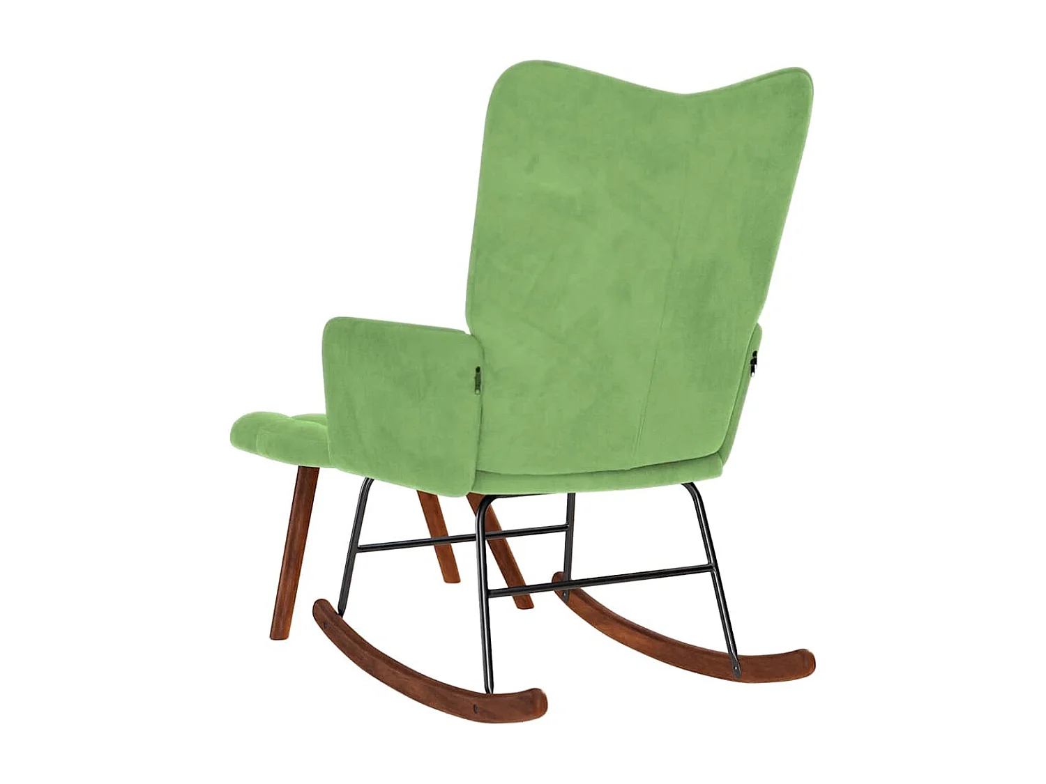 Chaise à bascule avec repose-pied vert clair velours