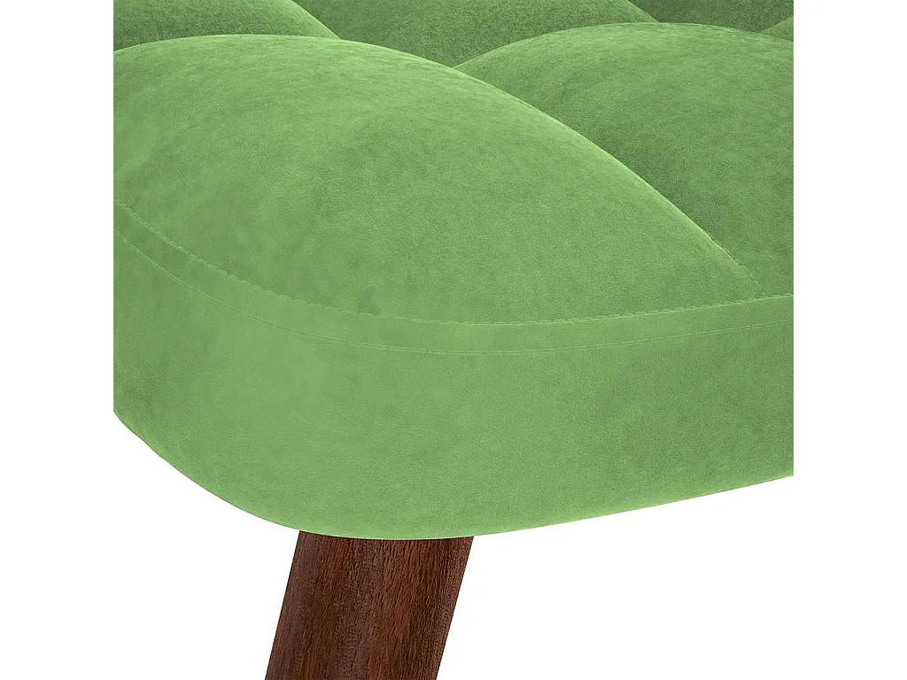 Mecedora con reposapiés de terciopelo verde claro
