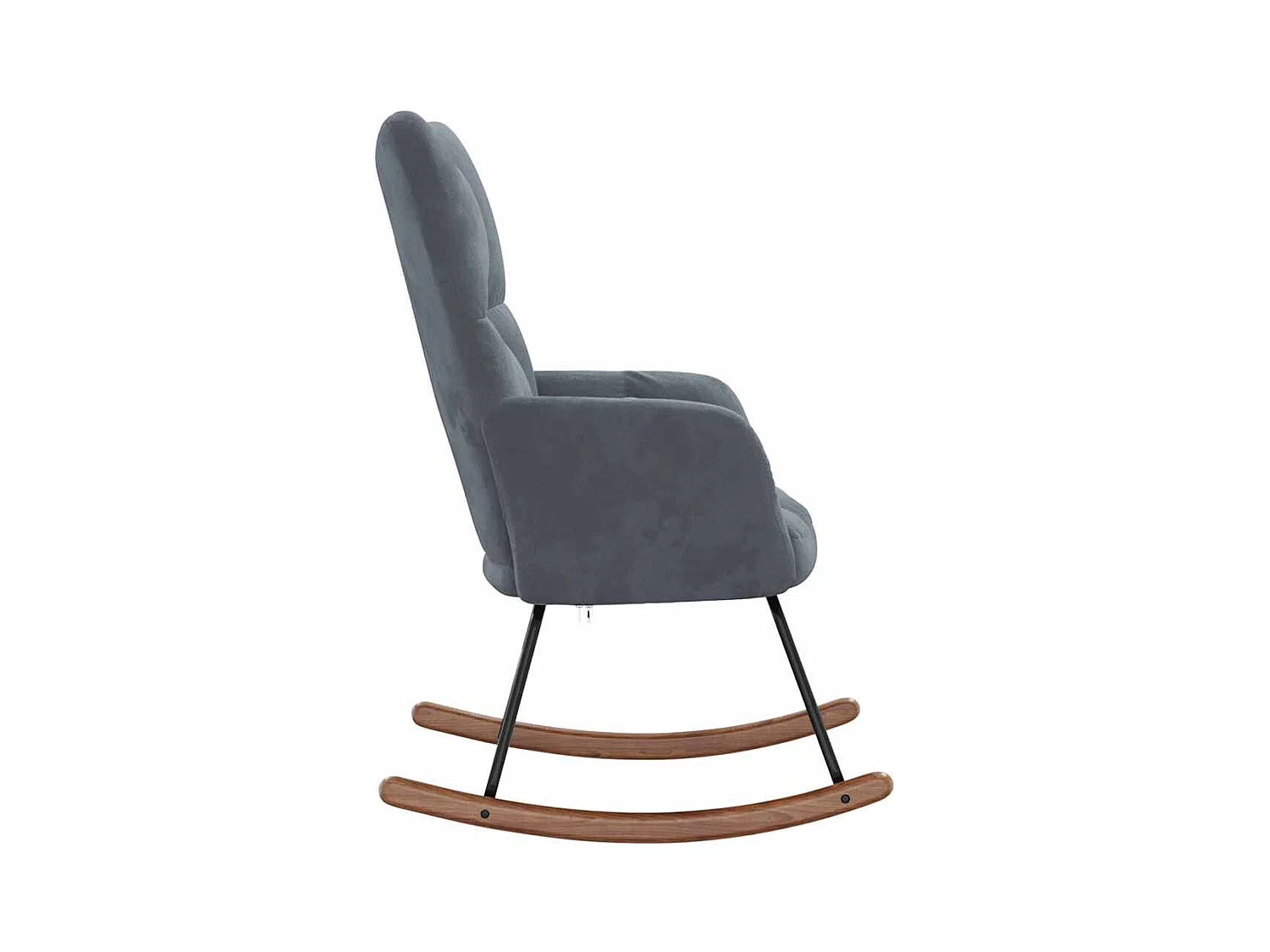 Mecedora de terciopelo gris oscuro