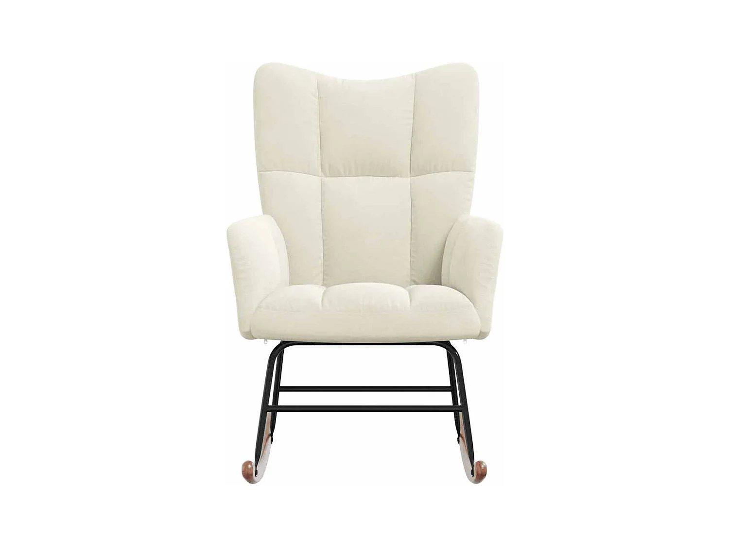 Sedia a dondolo in velluto bianco crema