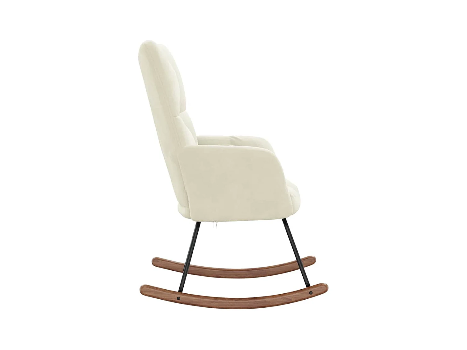 Sedia a dondolo in velluto bianco crema