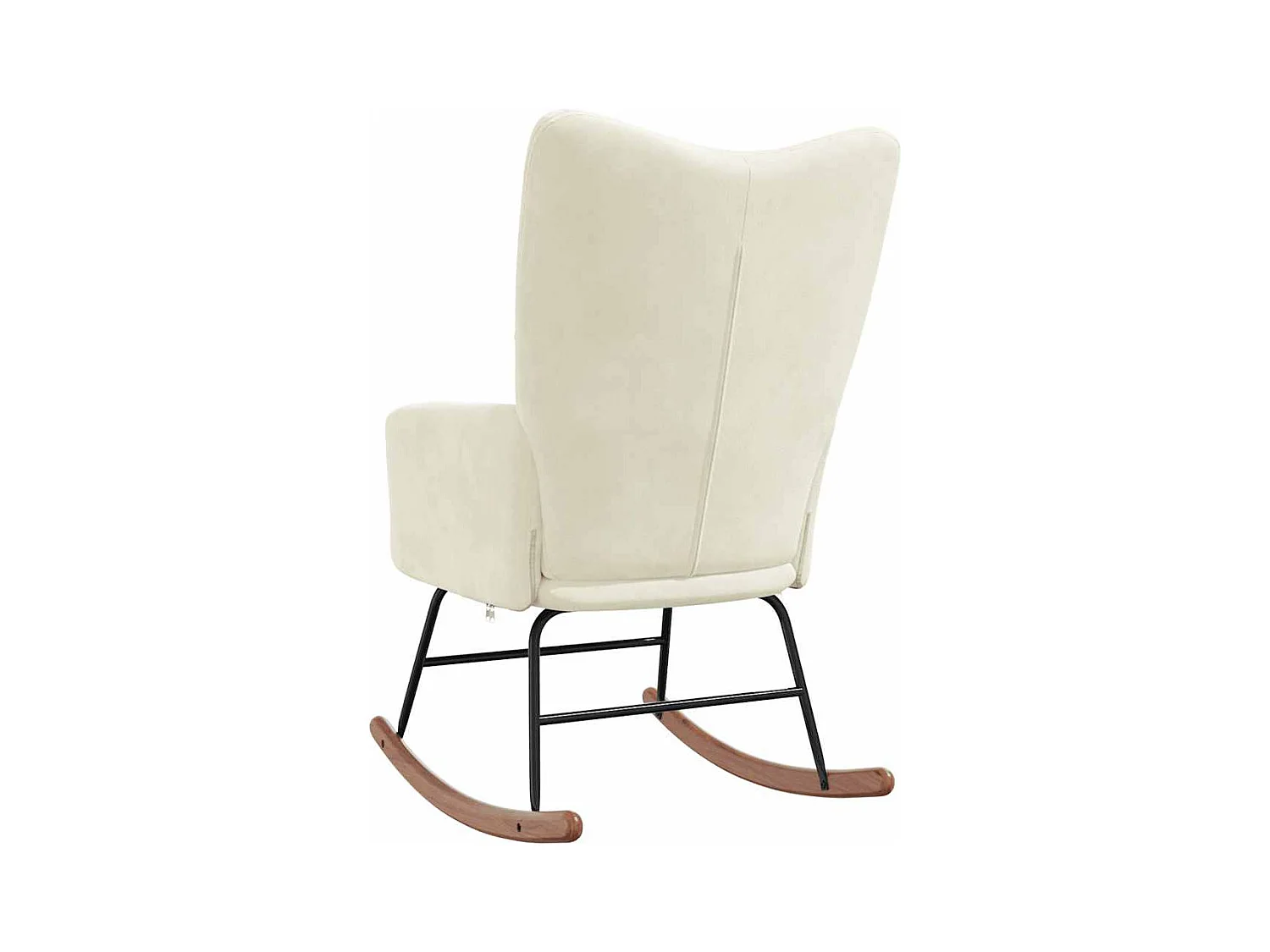 Sedia a dondolo in velluto bianco crema