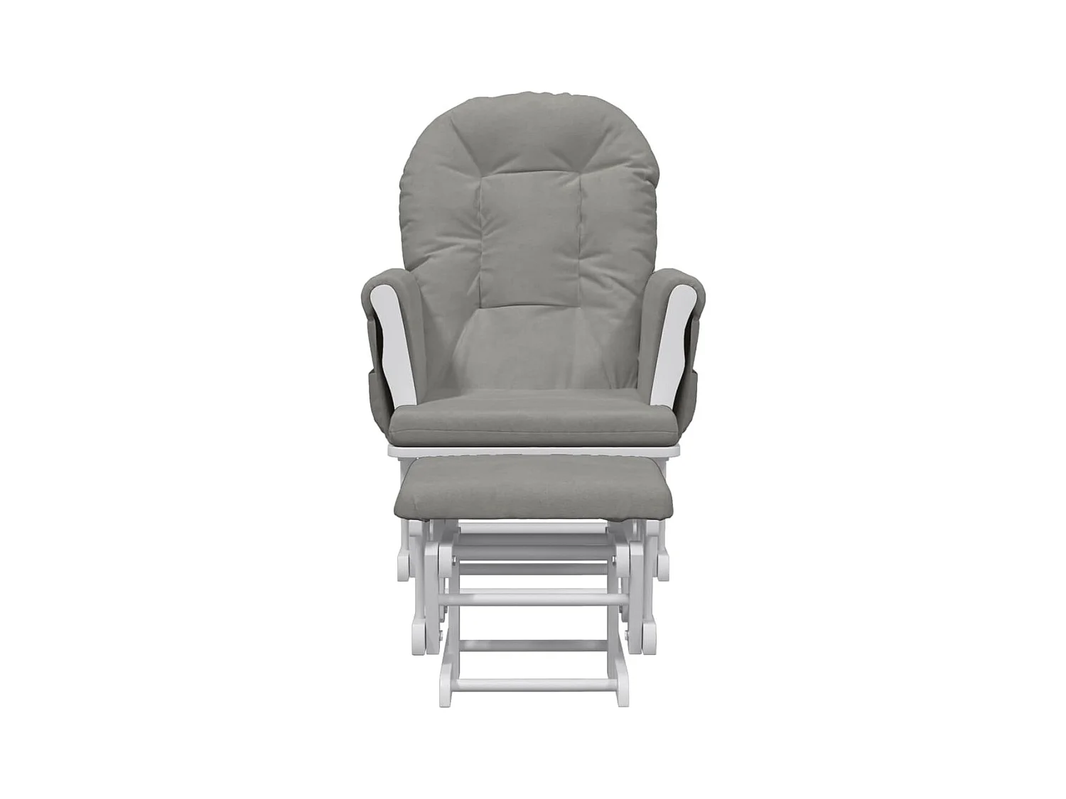 Mecedora con reposapiés Tela gris claro