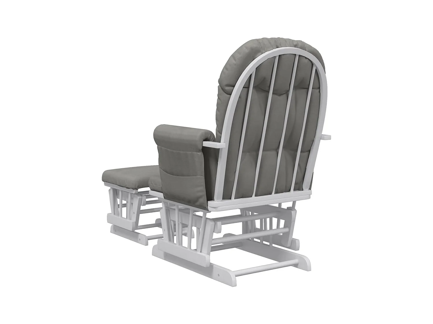 Mecedora con reposapiés Tela gris claro