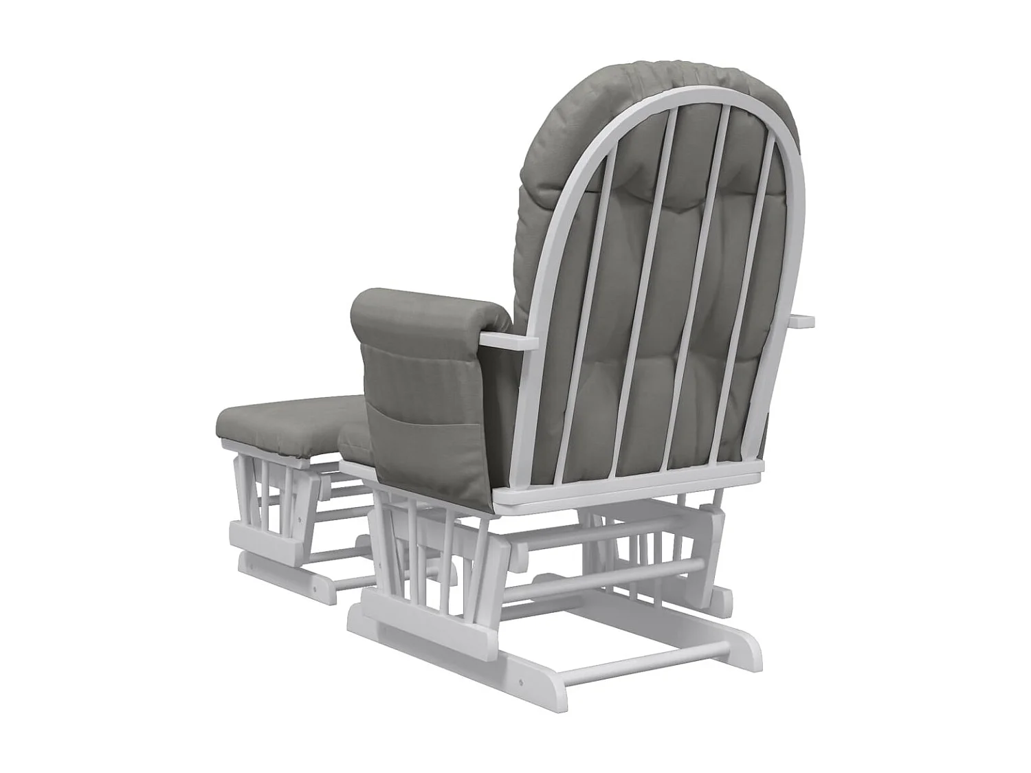 Sedia a dondolo con poggiapiedi Tessuto grigio chiaro