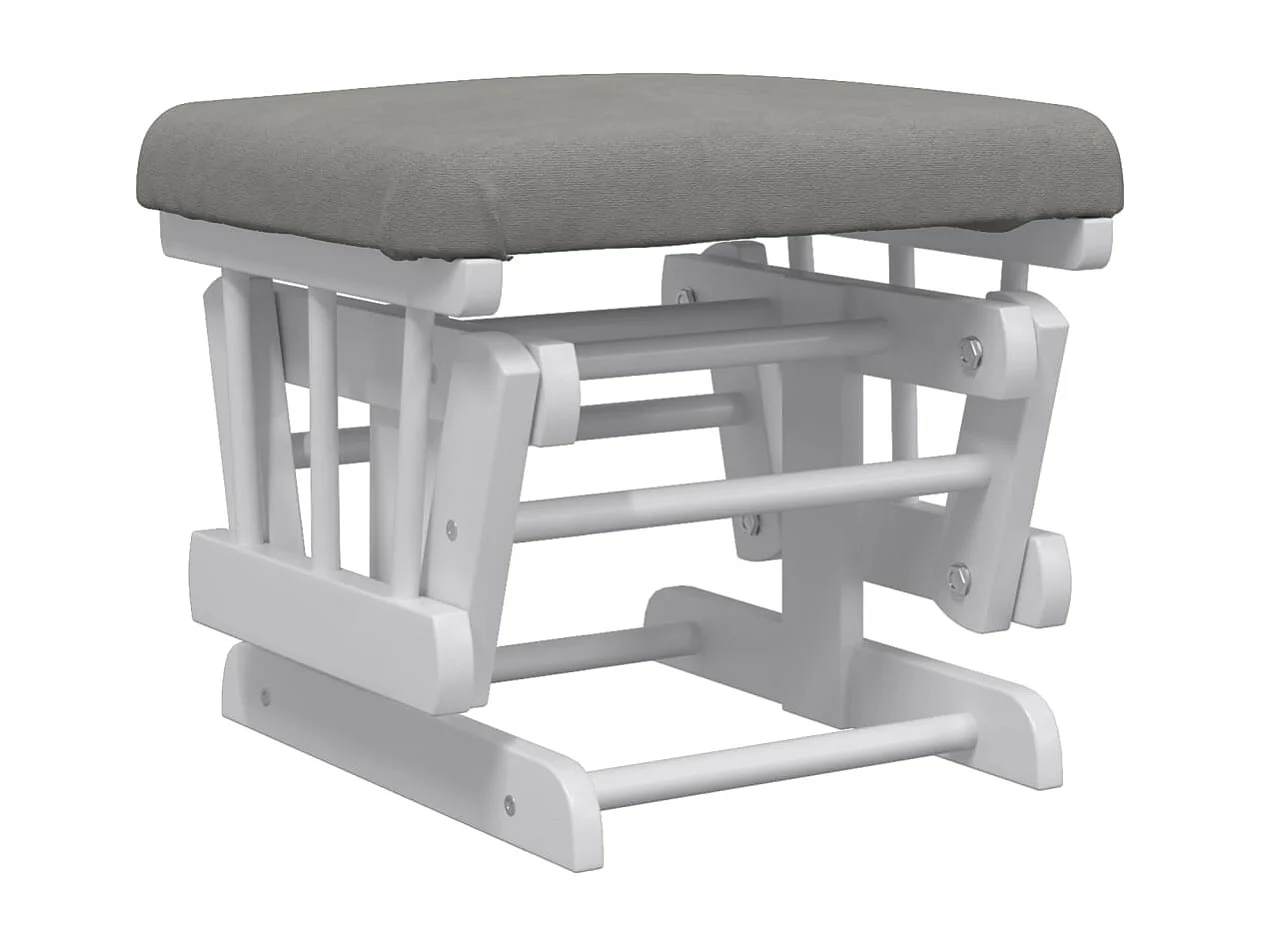 Sedia a dondolo con poggiapiedi Tessuto grigio chiaro