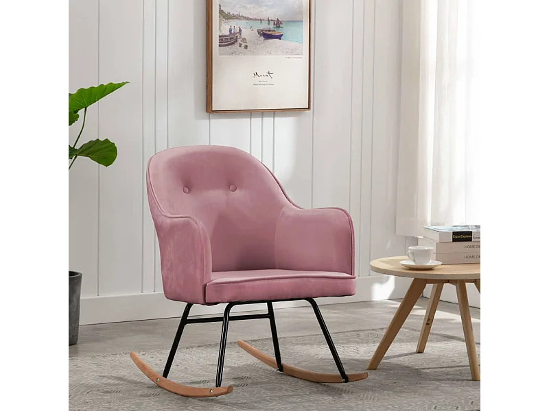 Mecedora de terciopelo rosa