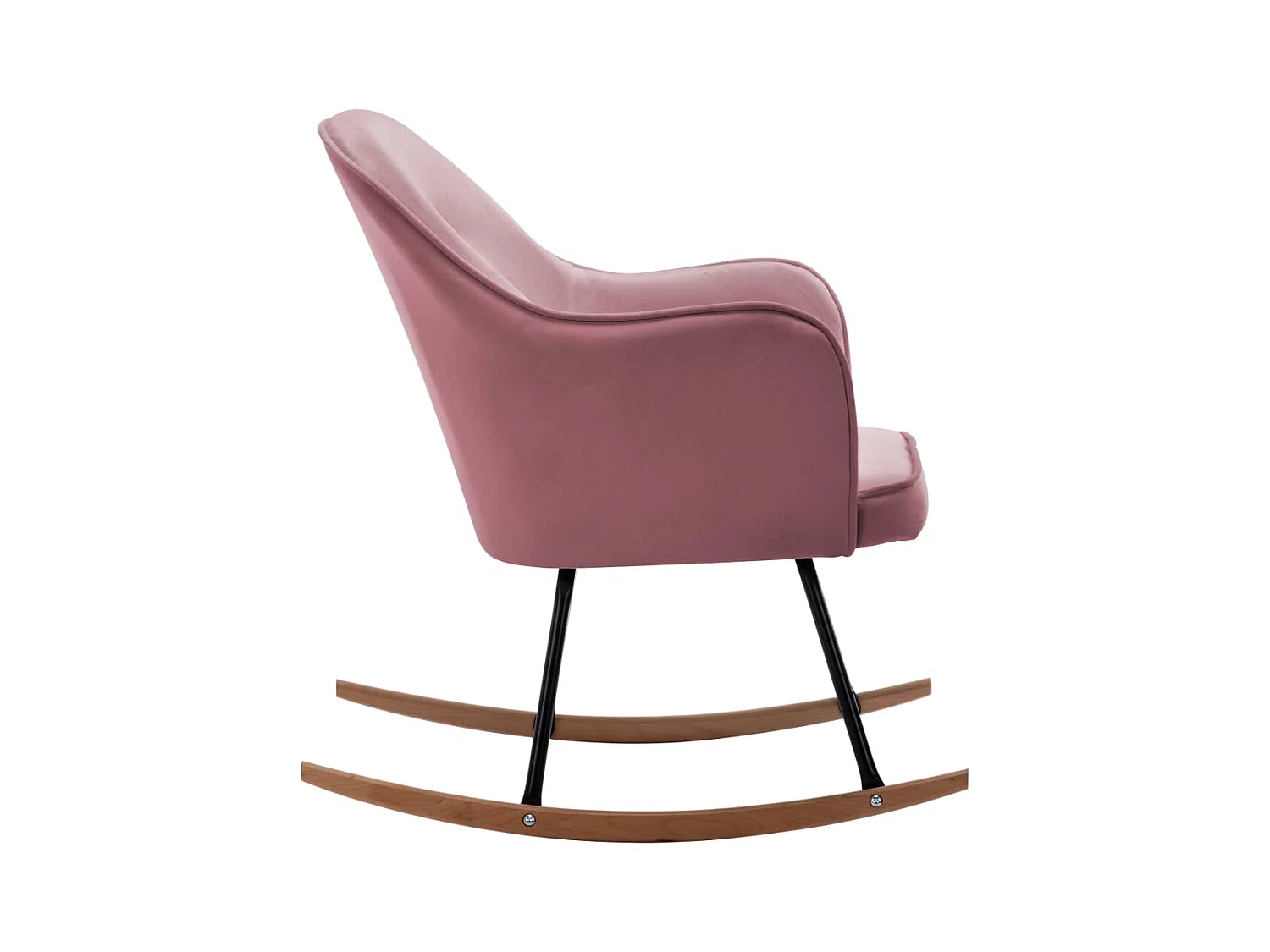 Sedia a dondolo in velluto rosa