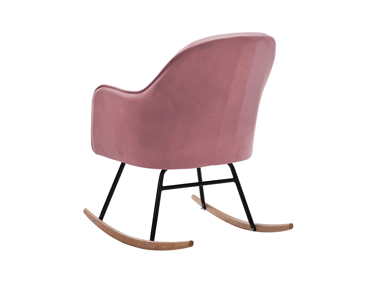 Sedia a dondolo in velluto rosa