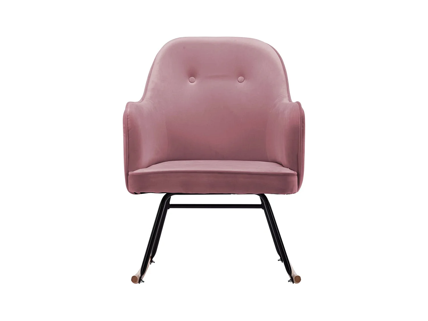 Roze fluwelen schommelstoel