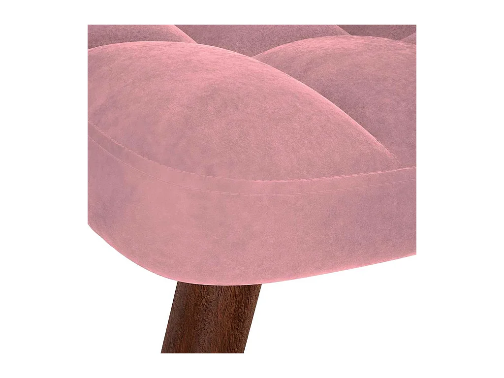 Chaise à bascule avec repose-pied rose velours