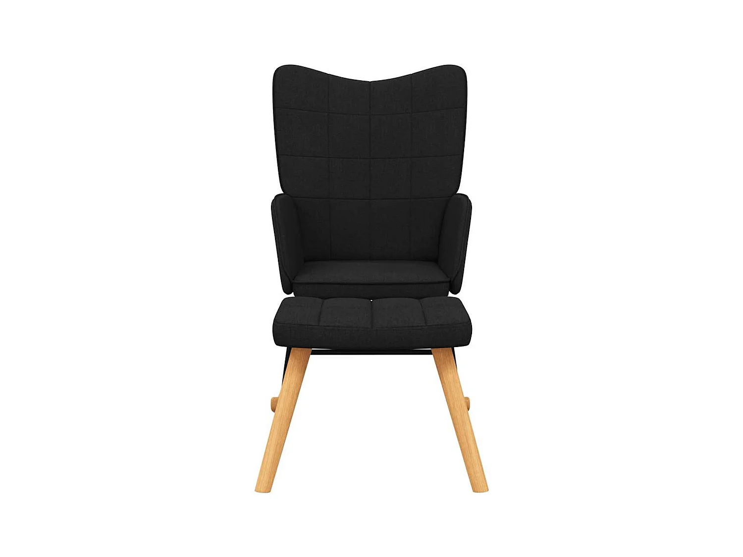 Mecedora con taburete Tela negra