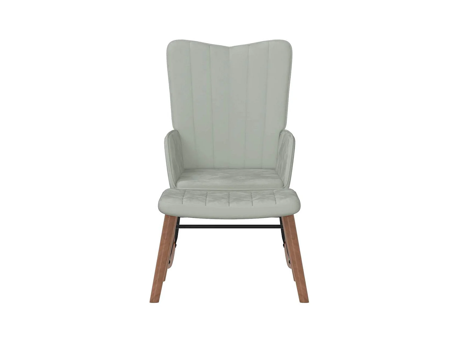 Mecedora con reposapiés Terciopelo gris claro