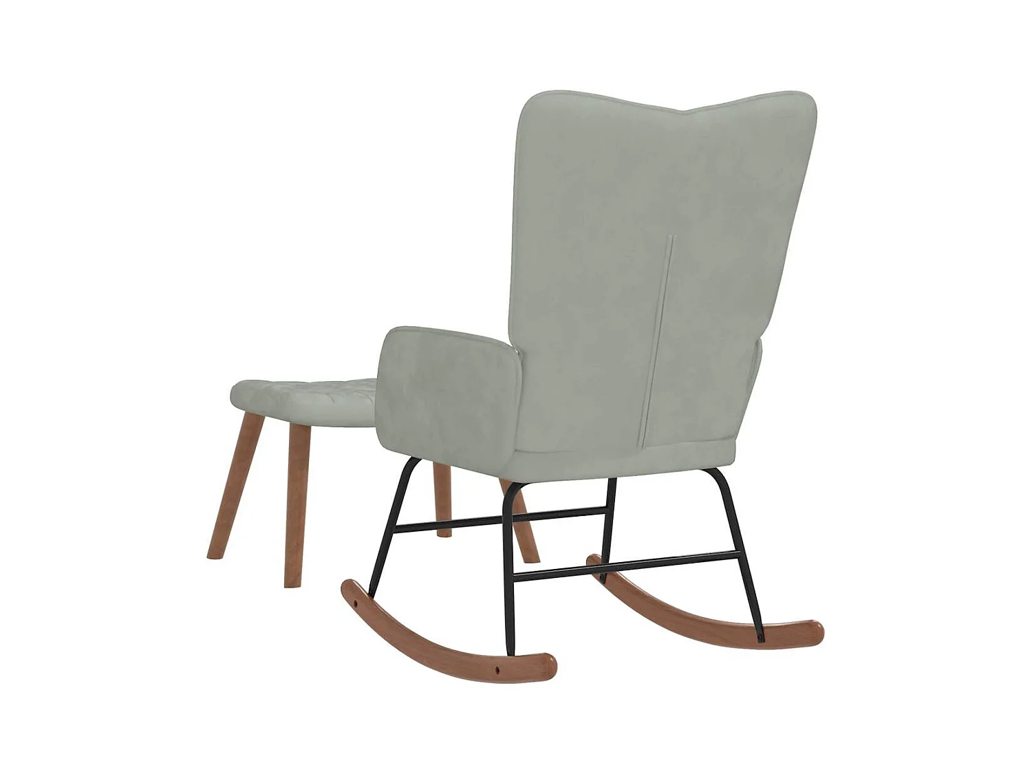 Mecedora con reposapiés Terciopelo gris claro