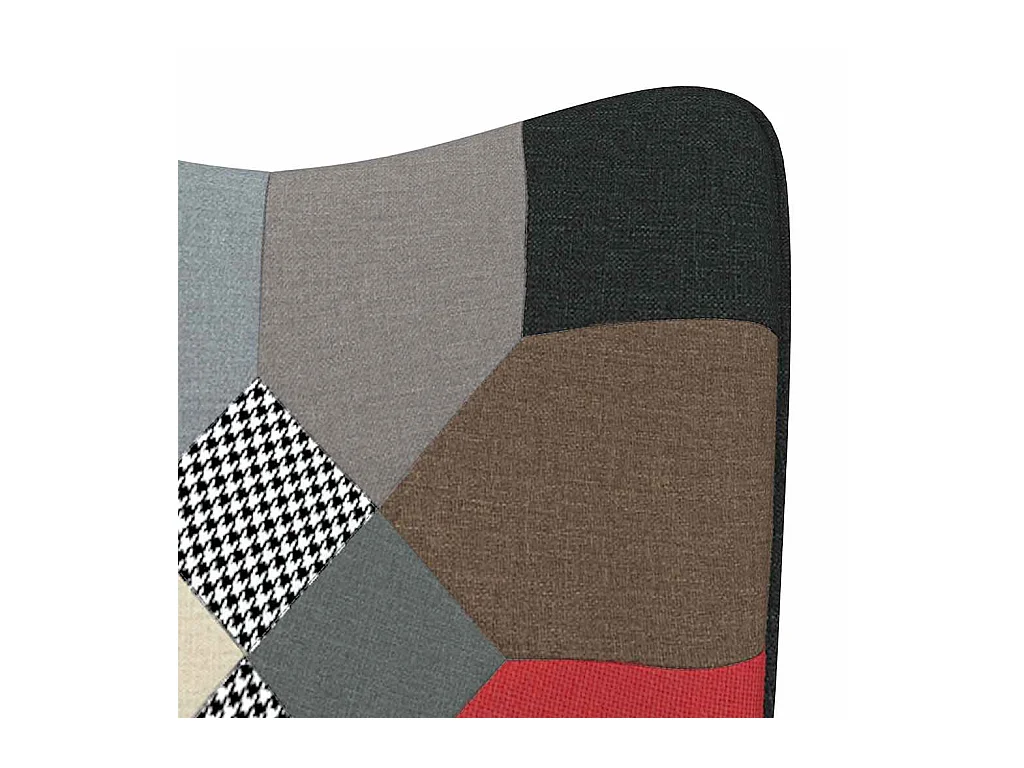 Sedia a dondolo con sgabello in tessuto patchwork