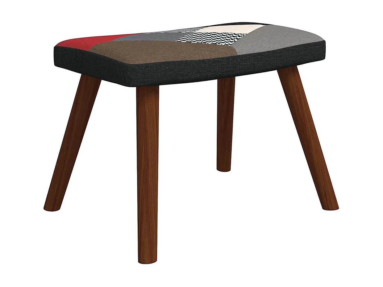 Chaise à bascule avec tabouret Patchwork Tissu