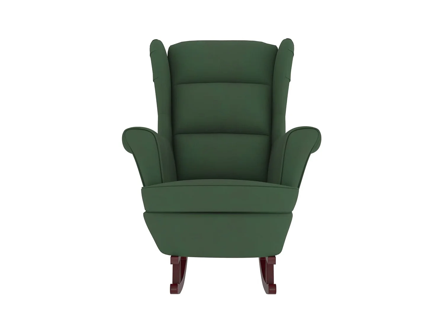 Mecedora con patas de madera de caucho Terciopelo verde oscuro