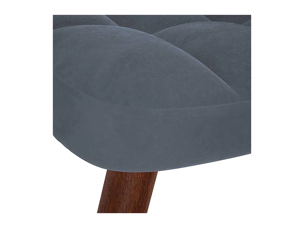 Schommelstoel met voetenbankje donkergrijs fluweel