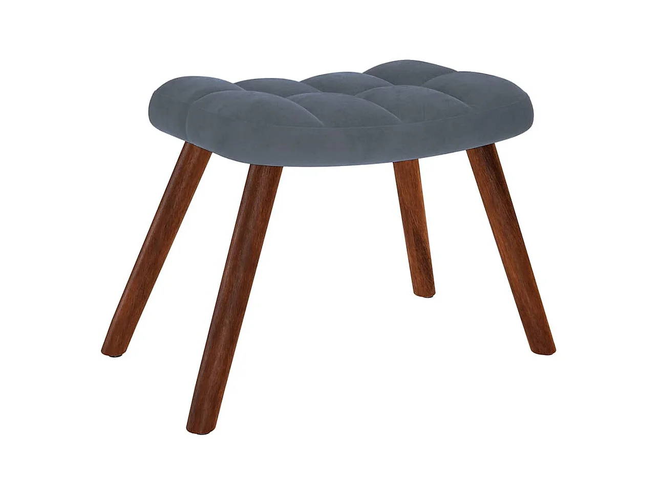 Chaise à bascule avec repose-pied gris foncé velours