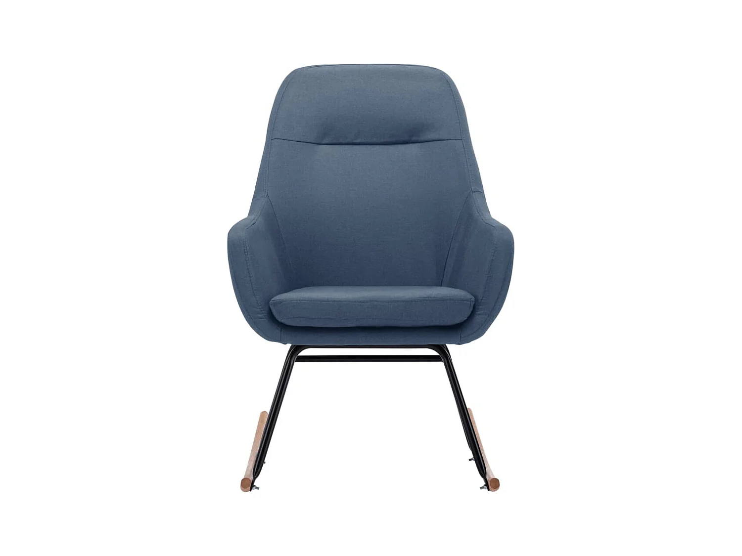 Blauwe stoffen schommelstoel