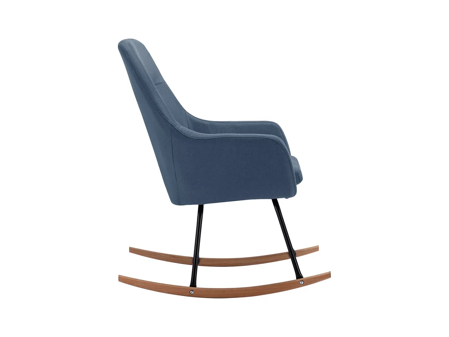 Blauwe stoffen schommelstoel