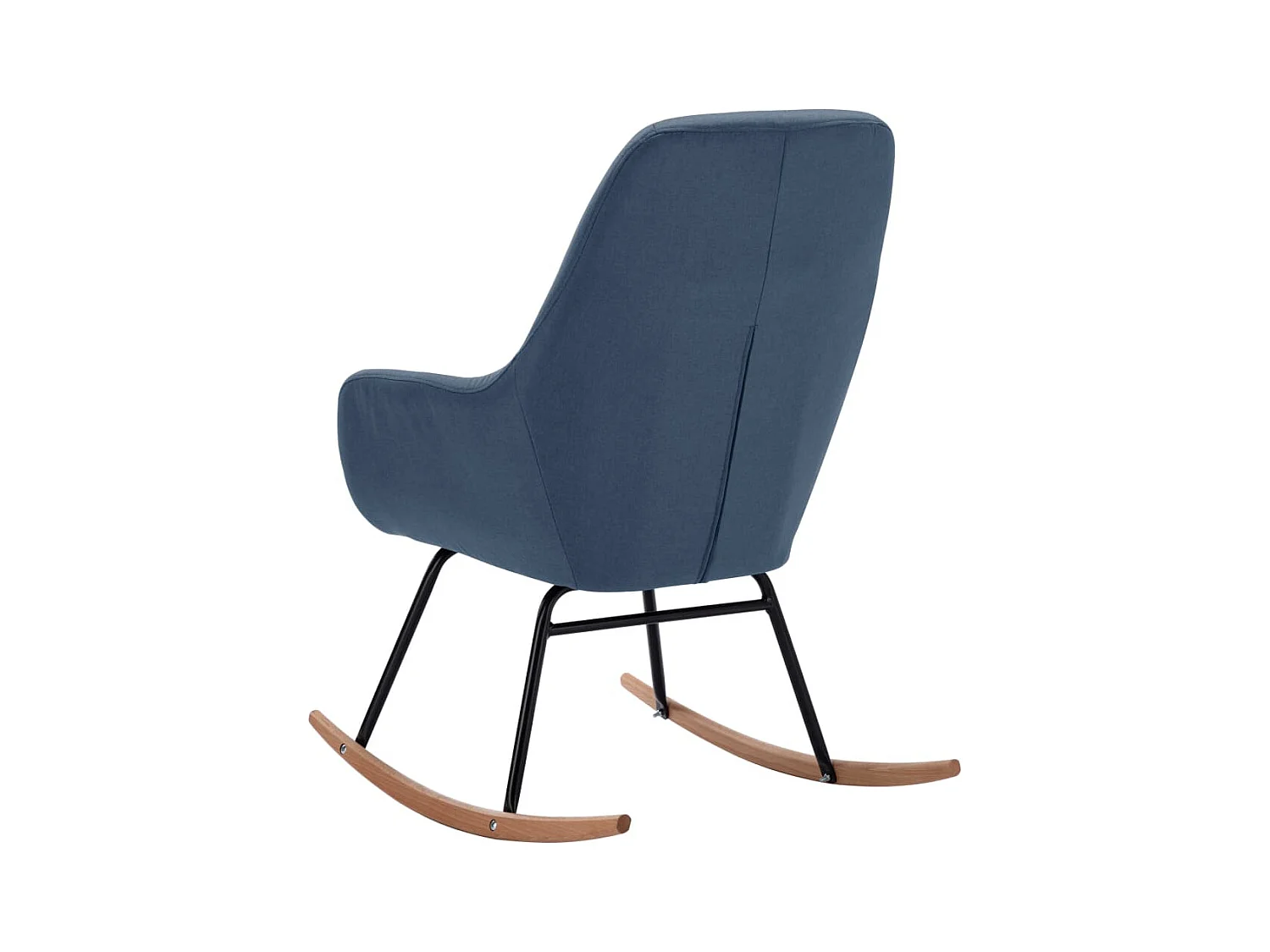 Blauwe stoffen schommelstoel