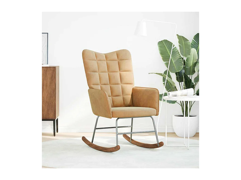 Chaise à bascule Marron Velours