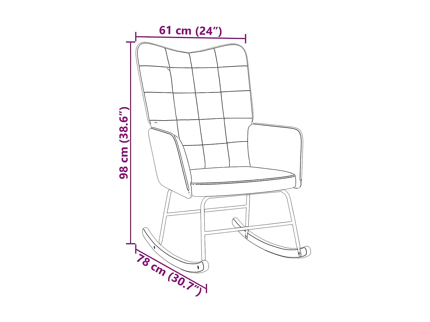 Chaise à bascule Marron Velours