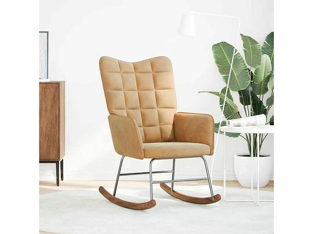 Chaise à bascule Marron Velours