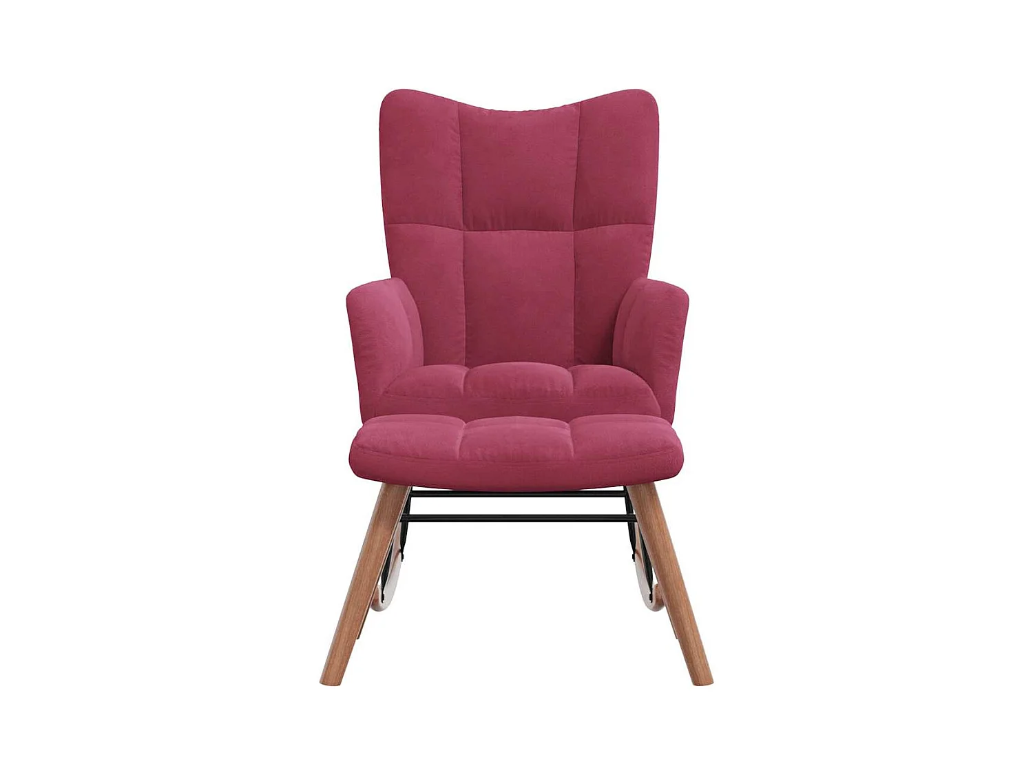 Mecedora con reposapiés Terciopelo rojo burdeos