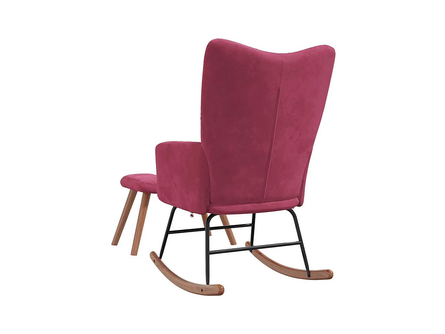 Mecedora con reposapiés Terciopelo rojo burdeos