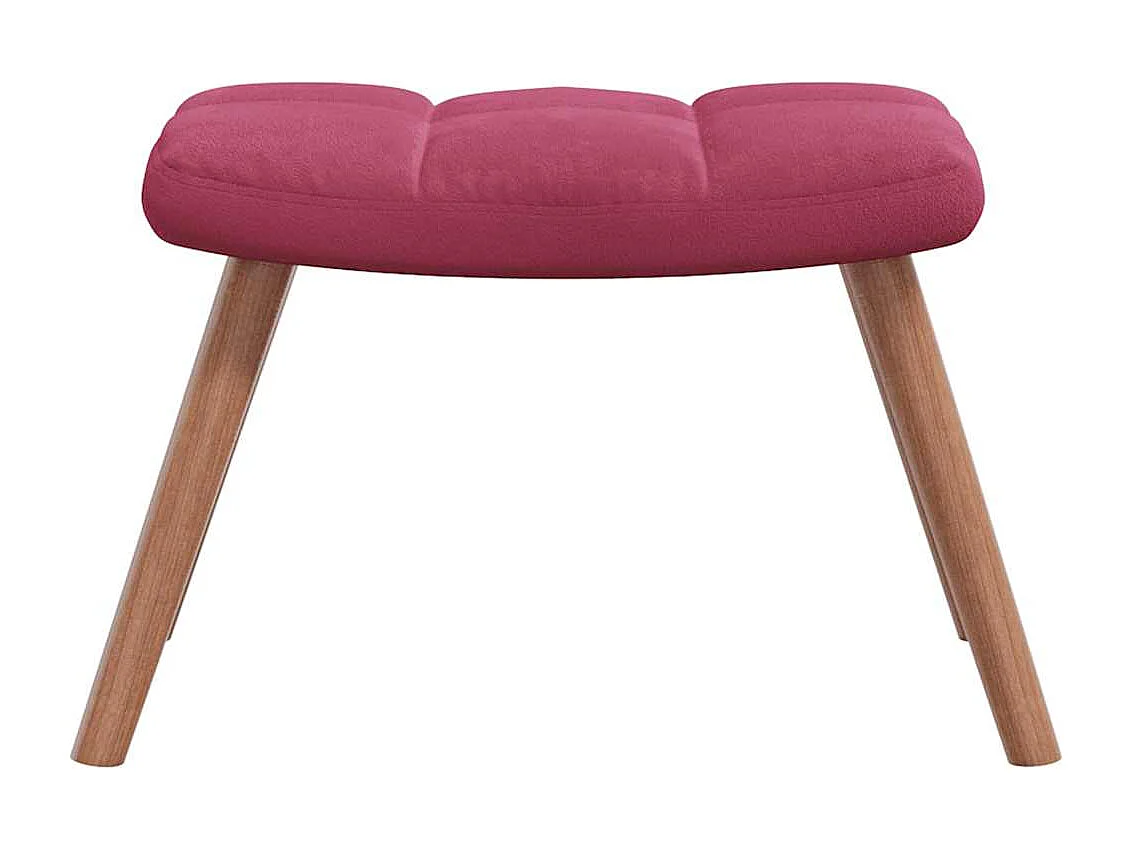 Sedia a dondolo con poggiapiedi in velluto rosso bordeaux