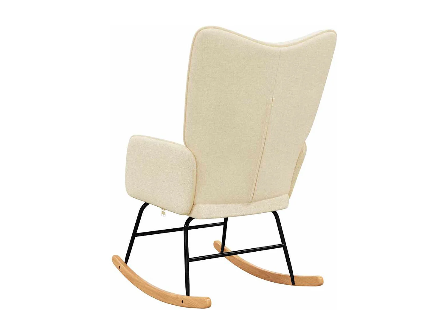 Sedia a dondolo in tessuto color crema