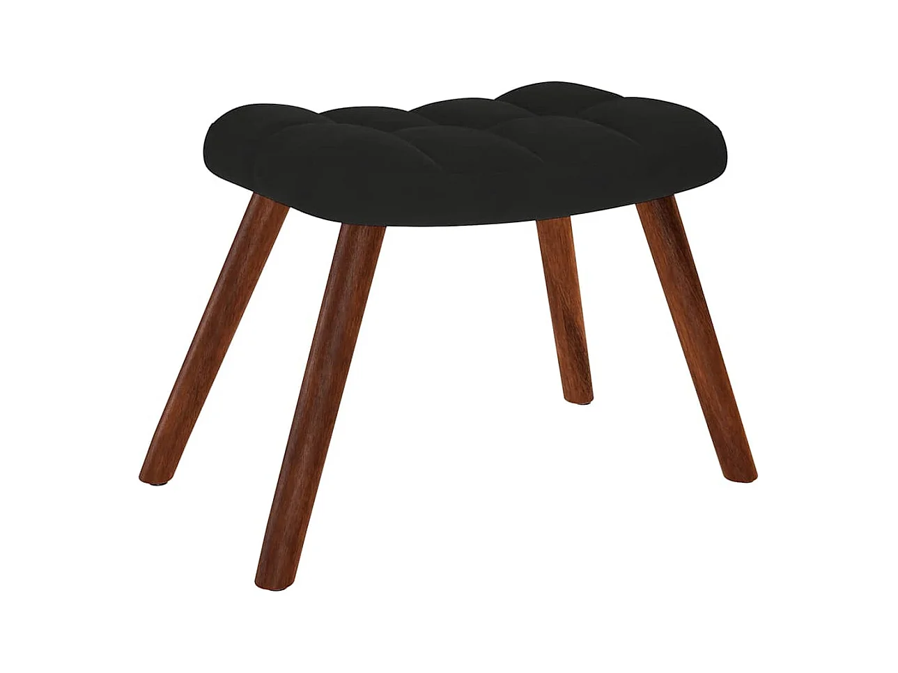 Chaise à bascule avec repose-pied noir velours