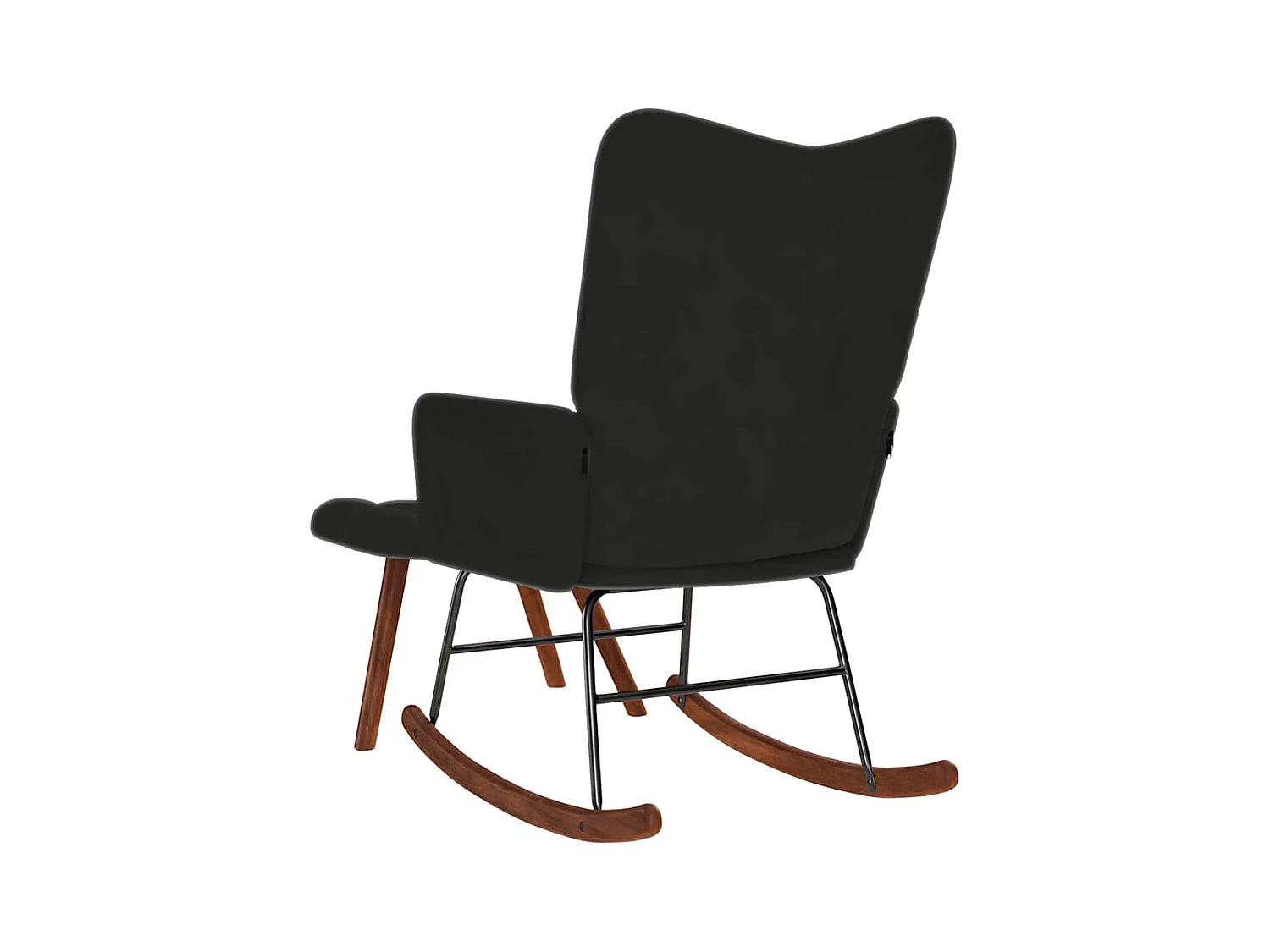 Chaise à bascule avec repose-pied noir velours