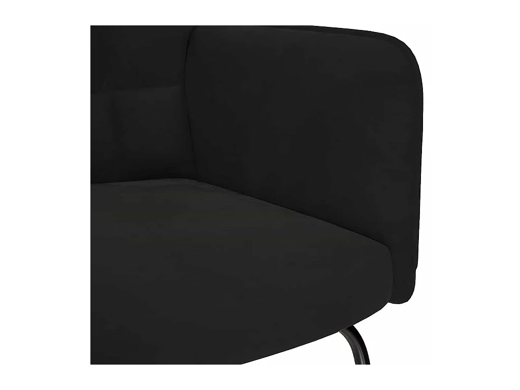 Chaise à bascule avec repose-pied noir velours