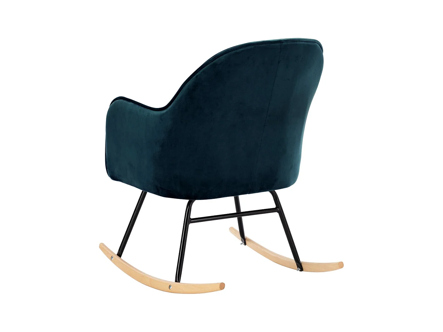 Blauer Schaukelstuhl aus Samt