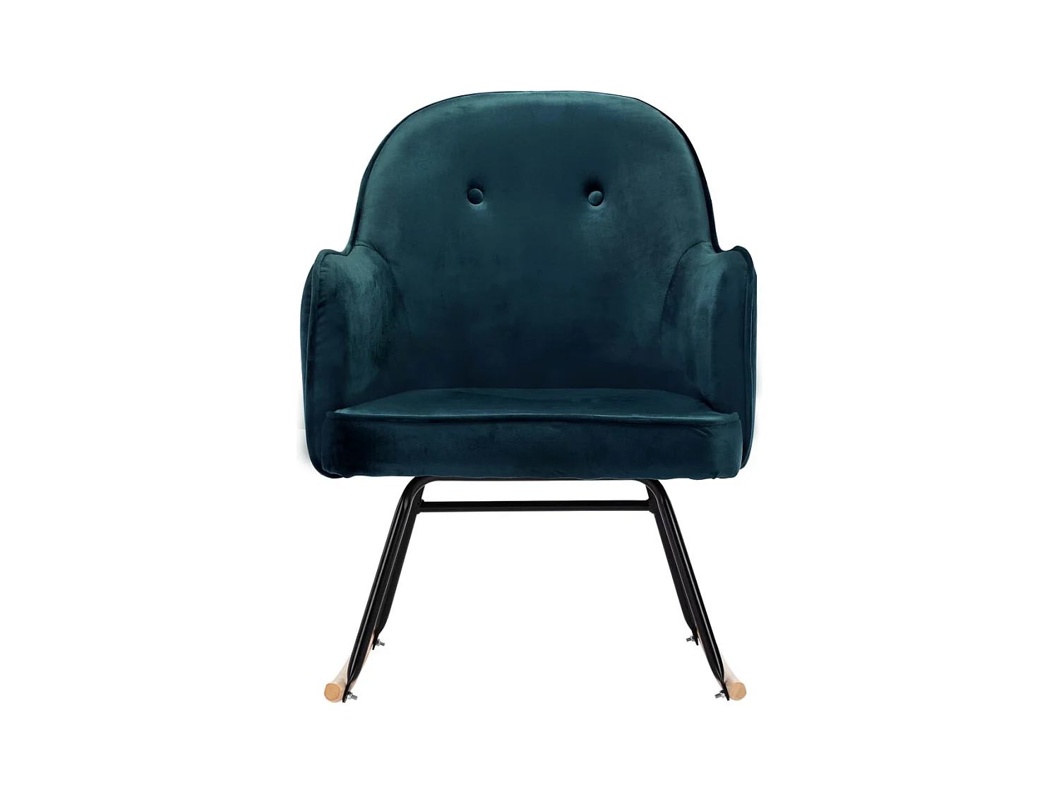 Blauwe fluwelen schommelstoel