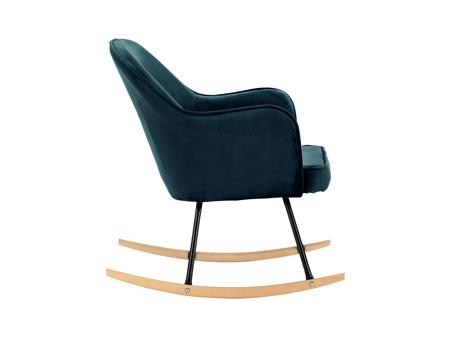 Blauwe fluwelen schommelstoel