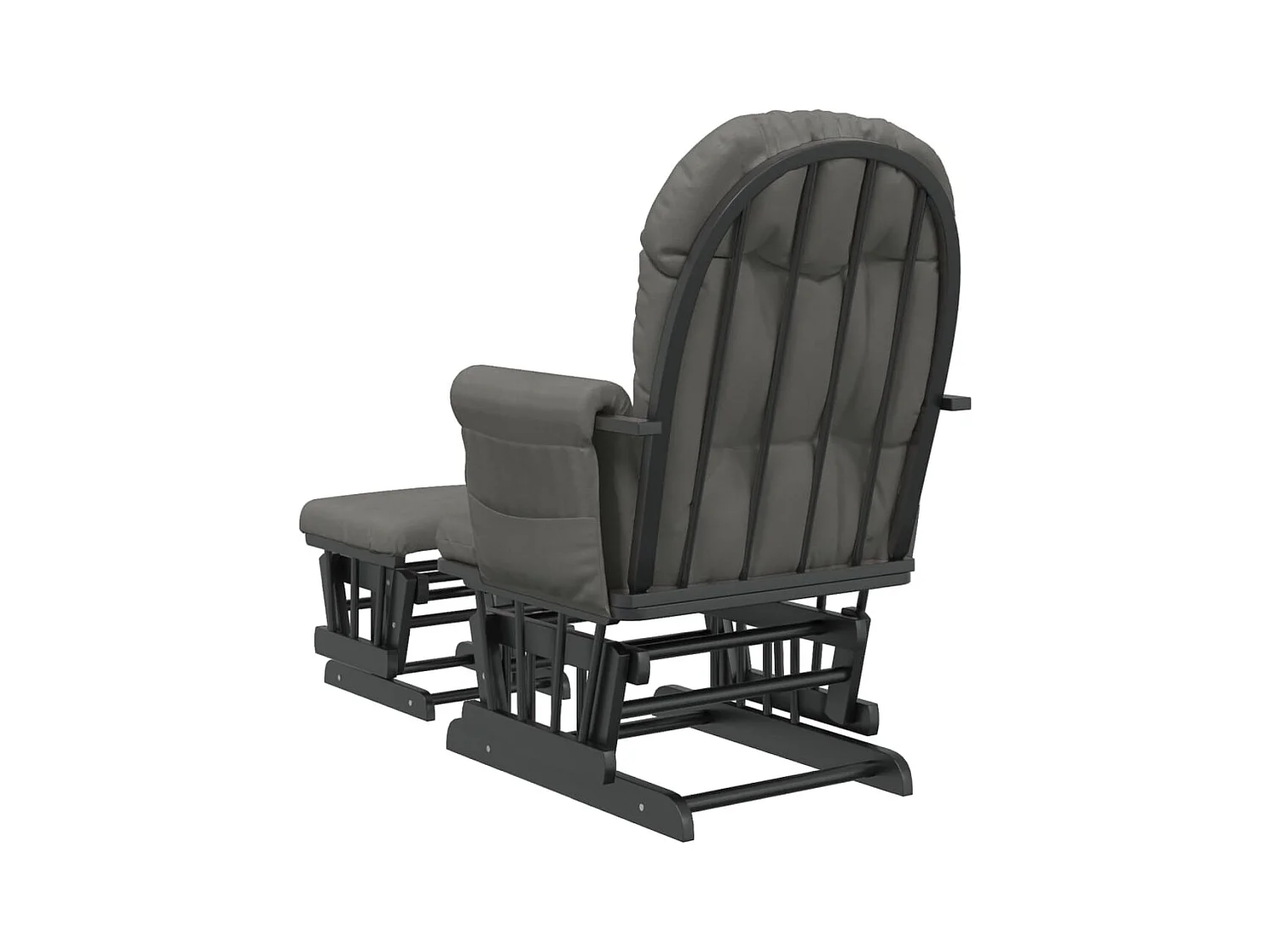 Mecedora con reposapiés Tela gris oscuro