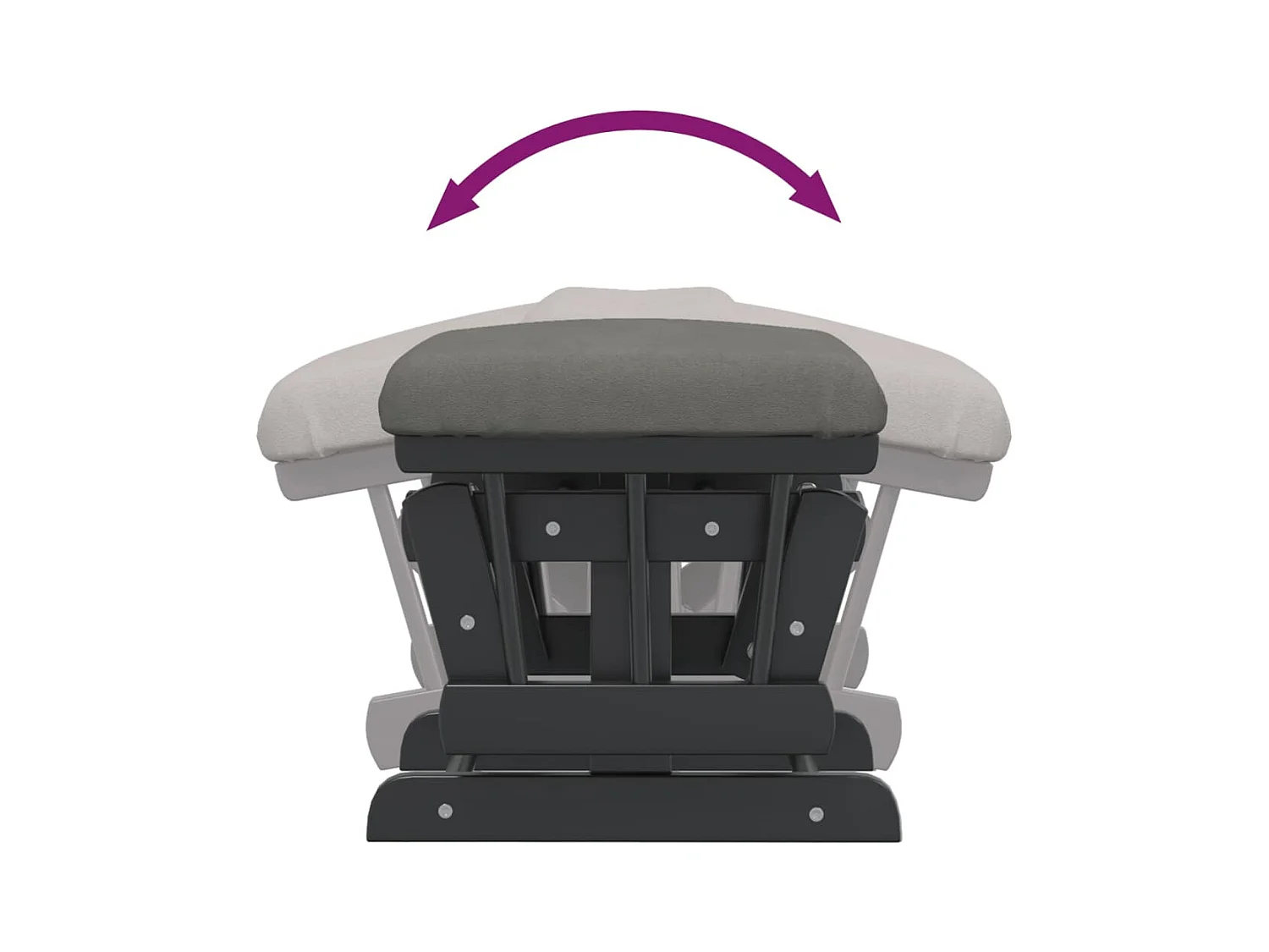 Schommelstoel met voetenbankje Donkergrijze stof